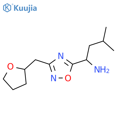 3-methyl-1-{3-[(oxolan-2-yl)methyl]-1,2,4-oxadiazol-5-yl}butan-1-amine structure
