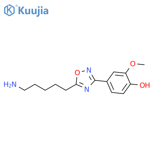 4-5-(5-aminopentyl)-1,2,4-oxadiazol-3-yl-2-methoxyphenol structure