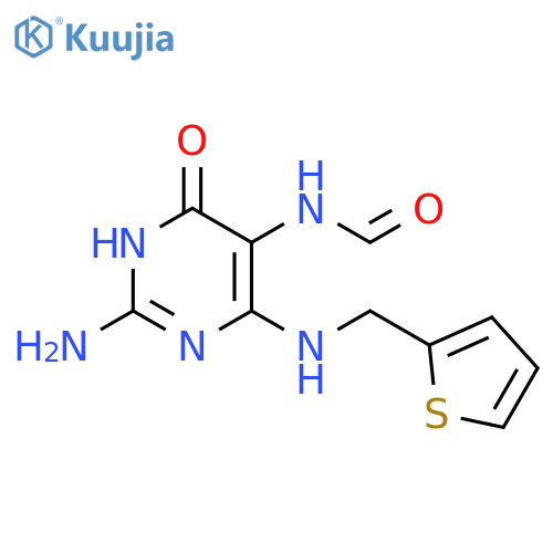 Formamide,N-[2-amino-1,4-dihydro-4-oxo-6-[(2-thienylmethyl)amino]-5-pyrimidinyl]- structure