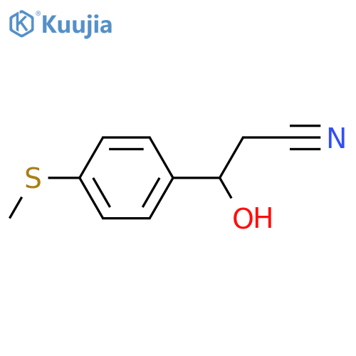 3-hydroxy-3-4-(methylsulfanyl)phenylpropanenitrile structure
