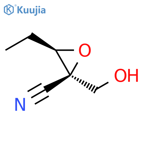 Oxiranecarbonitrile, 3-ethyl-2-(hydroxymethyl)-, trans- structure