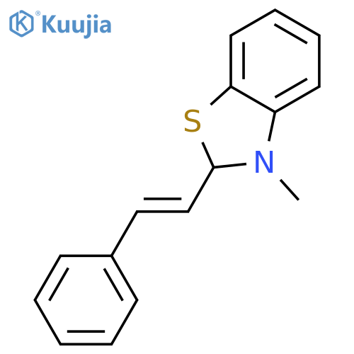 Benzothiazole,2,3-dihydro-3-methyl-2-(2-phenylethenyl)-, (E)- (9CI) structure