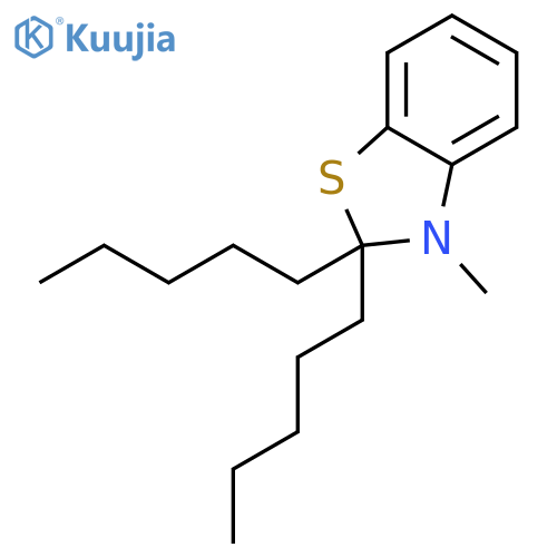 Benzothiazole,2,3-dihydro-3-methyl-2,2-dipentyl- structure