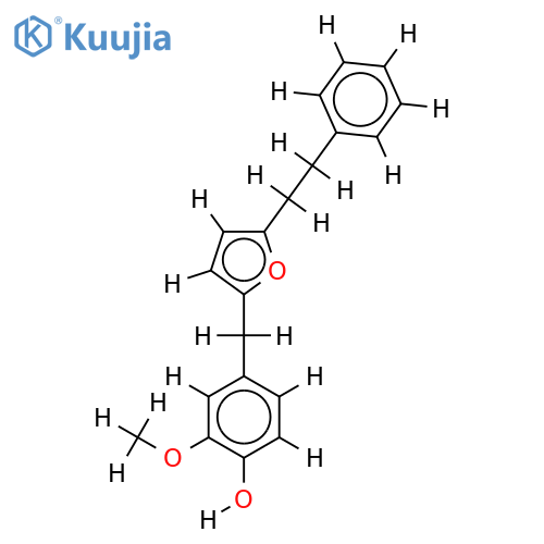 2-Methoxy-4-{[5-(2-phenylethyl)-2-furyl]methyl}phenol structure
