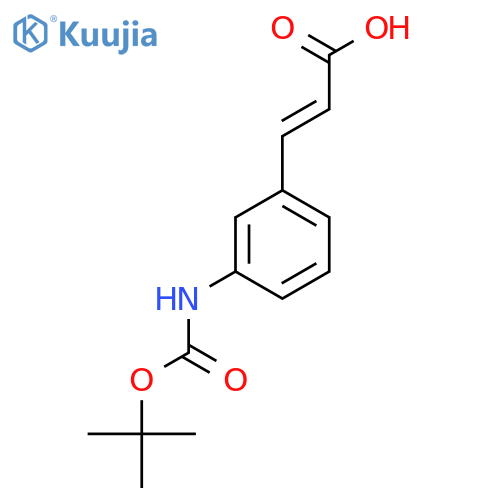 (E)-3-[3-[(2-methylpropan-2-yl)oxycarbonylamino]phenyl]prop-2-enoic acid structure