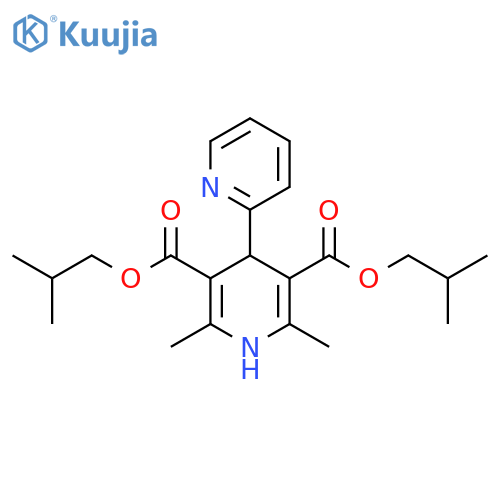 3,5-Pyridinedicarboxylic acid, 1,4-dihydro-2,6-dimethyl-4-(2-pyridinyl)-,bis(2-methylpropyl) ester structure