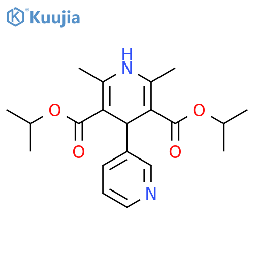 3,5-Pyridinedicarboxylic acid, 1,4-dihydro-2,6-dimethyl-4-(3-pyridinyl)-,bis(1-methylethyl) ester structure