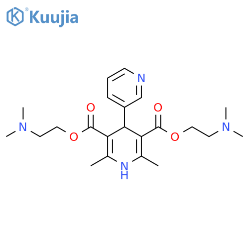 3,5-Pyridinedicarboxylic acid, 1,4-dihydro-2,6-dimethyl-4-(3-pyridinyl)-,bis[2-(dimethylamino)ethyl] ester structure