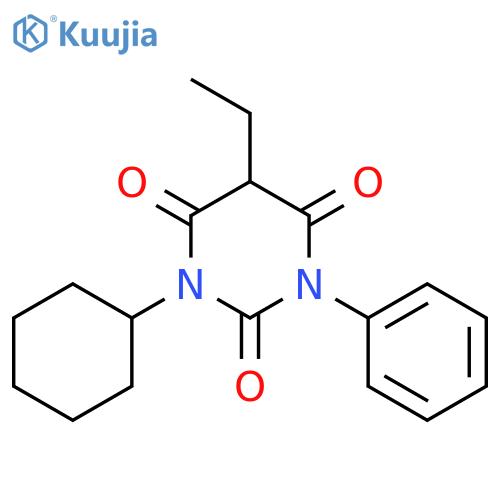 2,4,6(1H,3H,5H)-Pyrimidinetrione,1-cyclohexyl-5-ethyl-3-phenyl- structure