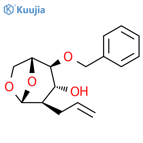 b-D-Glucopyranose,1,6-anhydro-2-deoxy-4-O-(phenylmethyl)-2-(2-propen-1-yl)- structure