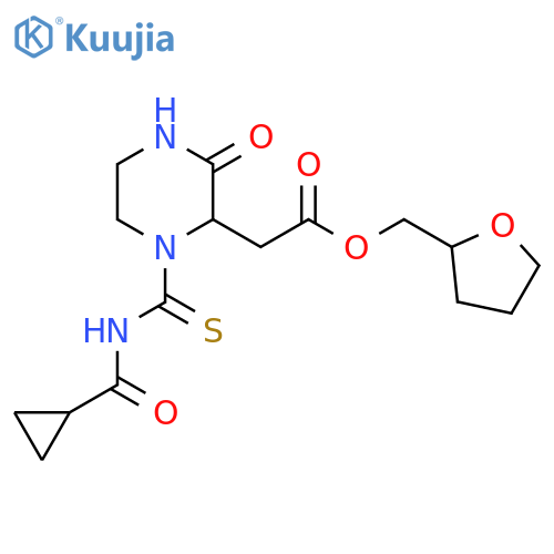 (oxolan-2-yl)methyl 2-{1-[(cyclopropylformamido)methanethioyl]-3-oxopiperazin-2-yl}acetate structure