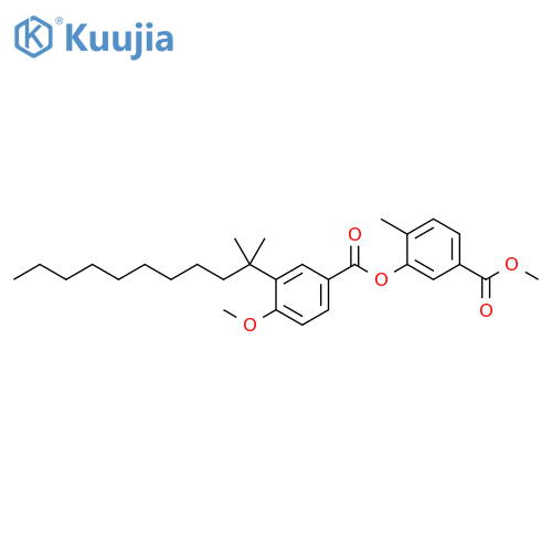 Benzoic acid, 3-(1,1-dimethyldecyl)-4-methoxy-,5-(methoxycarbonyl)-2-methylphenyl ester structure