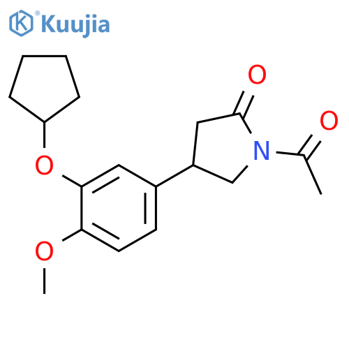 2-Pyrrolidinone, 1-acetyl-4-[3-(cyclopentyloxy)-4-methoxyphenyl]- structure