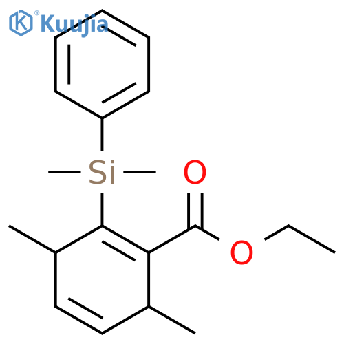 1,4-Cyclohexadiene-1-carboxylic acid, 2-(dimethylphenylsilyl)-3,6-dimethyl-, ethyl ester structure