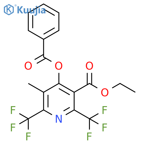 3-Pyridinecarboxylic acid,4-(benzoyloxy)-5-methyl-2,6-bis(trifluoromethyl)-, ethyl ester structure