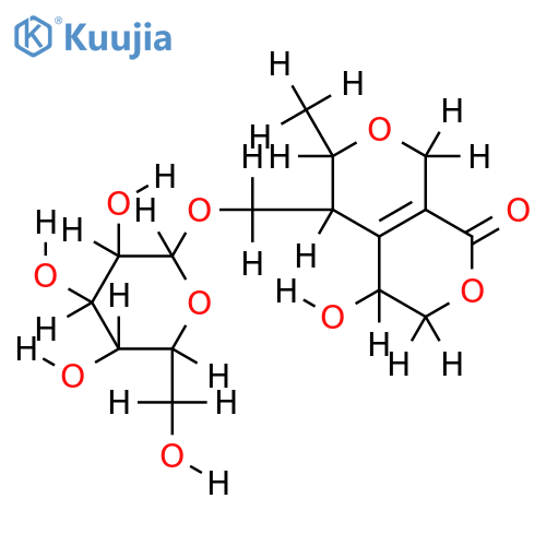 (4R,5R,6R)-5-[(beta-D-glucopyranosyloxy)methyl]-4,5,6,8-tetrahydro-4-hydroxy-6-methyl-1H,3H-pyrano[3,4-c]pyran-1-one structure