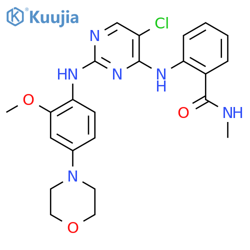 2-(5-chloro-2-{4-(morpholin-4-yl)phenylamino}pyrimidin-4-yl)amino-N-methylbenzamide structure