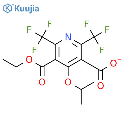 3,5-Pyridinedicarboxylic acid, 4-(1-methylethoxy)-2,6-bis(trifluoromethyl)-, monoethyl ester structure