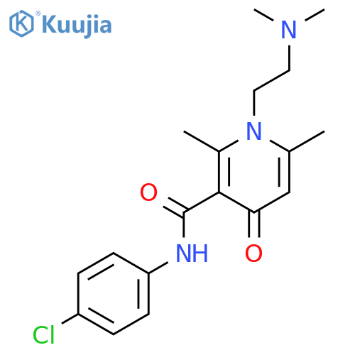 3-Pyridinecarboxamide, N-(4-chlorophenyl)-1-[2-(dimethylamino)ethyl]-1,4-dihydro-2,6-dimethyl- 4-oxo- structure