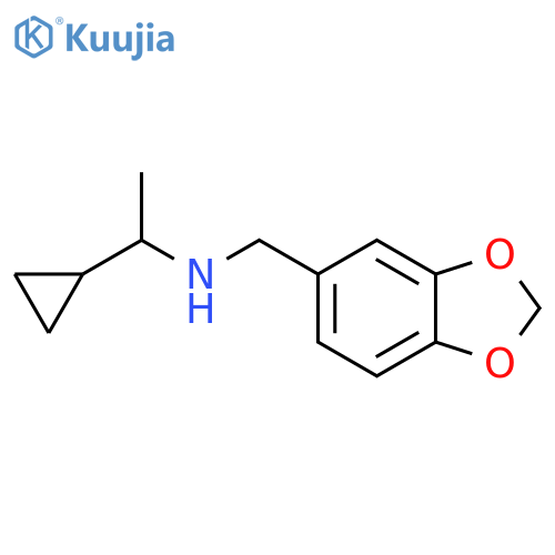 [(2H-1,3-benzodioxol-5-yl)methyl](1-cyclopropylethyl)amine structure