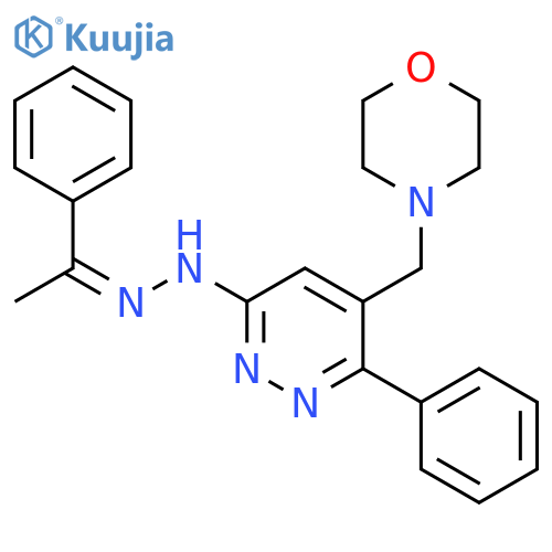 Ethanone, 1-phenyl-,2-[5-(4-morpholinylmethyl)-6-phenyl-3-pyridazinyl]hydrazone structure