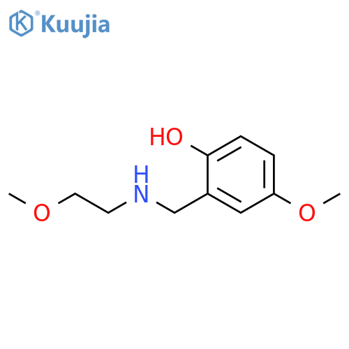 4-methoxy-2-{(2-methoxyethyl)aminomethyl}phenol structure