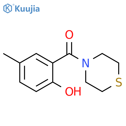 4-methyl-2-(thiomorpholine-4-carbonyl)phenol structure