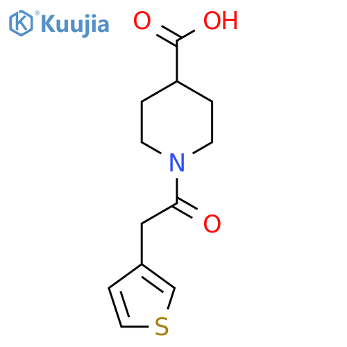 1-[2-(Thiophen-3-yl)acetyl]piperidine-4-carboxylic acid structure
