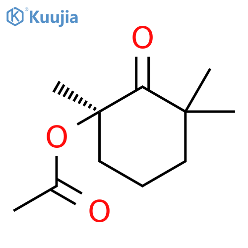 Cyclohexanone, 2-(acetyloxy)-2,6,6-trimethyl-, (R)- structure