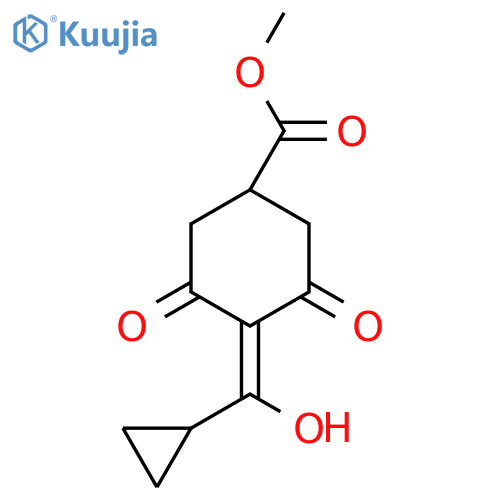 Cyclohexanecarboxylic acid, 4-(cyclopropylcarbonyl)-3,5-dioxo-, methyl ester structure