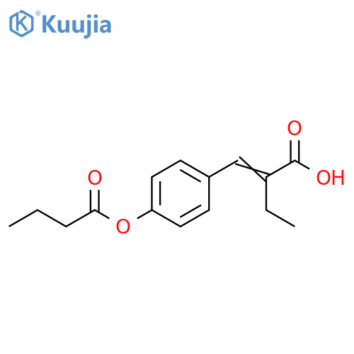 Butanoic acid, 2-[[4-(1-oxobutoxy)phenyl]methylene]- structure