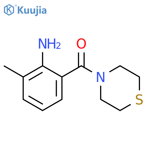 2-methyl-6-(thiomorpholine-4-carbonyl)aniline structure