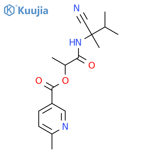 1-[(1-Cyano-1,2-dimethylpropyl)carbamoyl]ethyl 6-methylpyridine-3-carboxylate structure