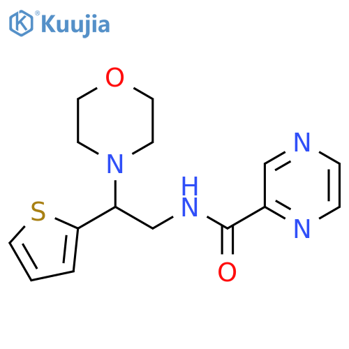 N-[2-(morpholin-4-yl)-2-(thiophen-2-yl)ethyl]pyrazine-2-carboxamide structure