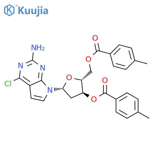 (2R,3S,5R)-5-(2-amino-4-chloro-7H-pyrrolo[2,3-d]pyrimidin-7-yl)-2-(((4-methylbenzoyl)oxy)methyl)tetrahydrofuran-3-yl 4-methylbenzoate structure