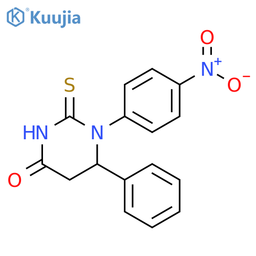 4(1H)-Pyrimidinone, tetrahydro-1-(4-nitrophenyl)-6-phenyl-2-thioxo- structure