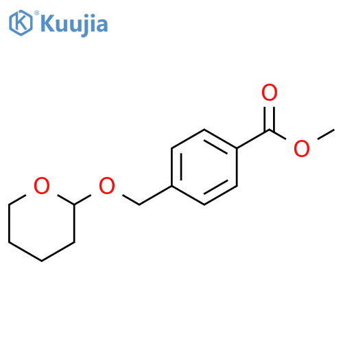 Benzoic acid, 4-[[(tetrahydro-2H-pyran-2-yl)oxy]methyl]-, methyl ester structure