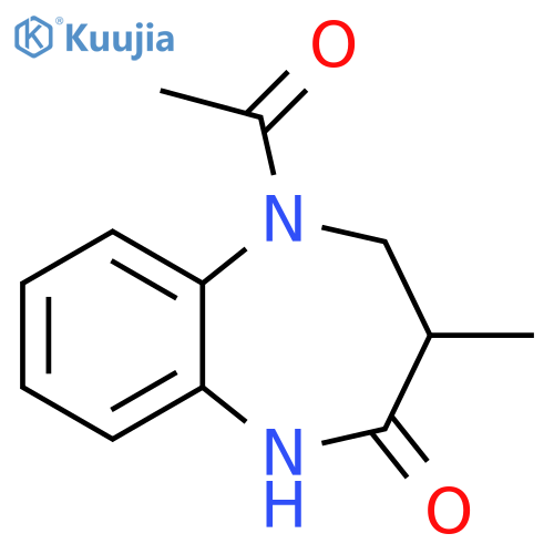 2H-1,5-Benzodiazepin-2-one, 5-acetyl-1,3,4,5-tetrahydro-3-methyl- structure