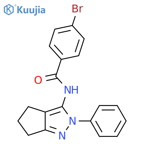 4-bromo-N-{2-phenyl-2H,4H,5H,6H-cyclopenta[c]pyrazol-3-yl}benzamide structure