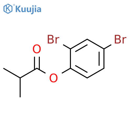 Propanoic acid, 2-methyl-, 2,4-dibromophenyl ester structure