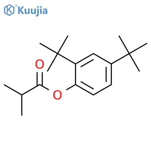 Propanoic acid, 2-methyl-, 2,4-bis(1,1-dimethylethyl)phenyl ester structure