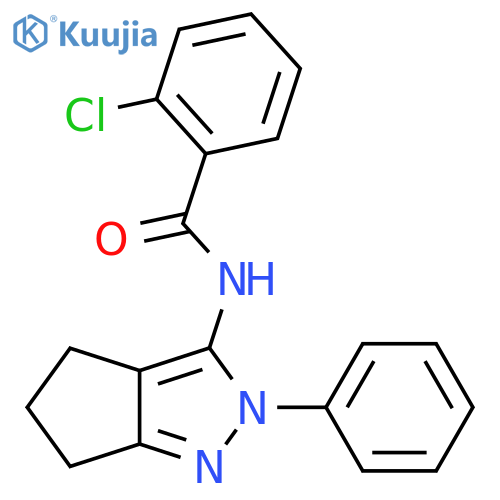 2-chloro-N-{2-phenyl-2H,4H,5H,6H-cyclopenta[c]pyrazol-3-yl}benzamide structure