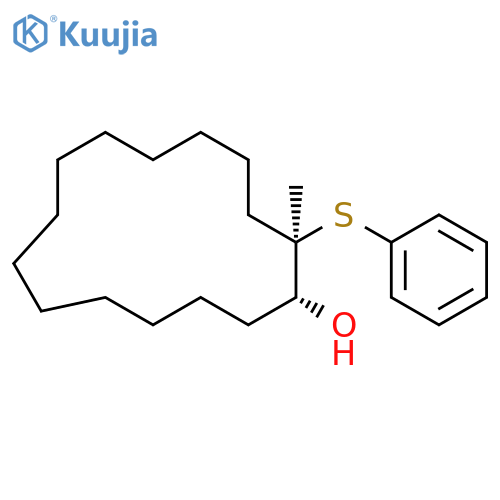 Cyclopentadecanol, 2-methyl-2-(phenylthio)-, (1R*,2R*)- structure