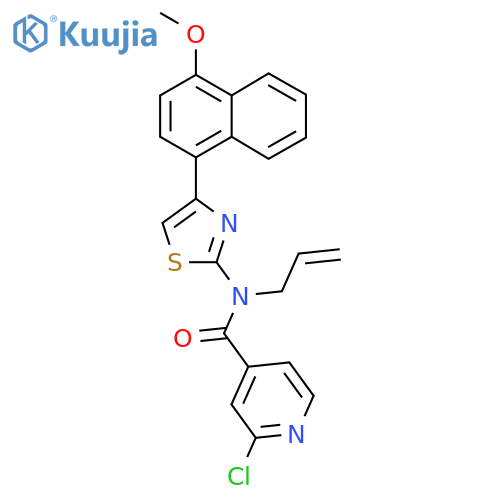 2-chloro-N-[4-(4-methoxynaphthalen-1-yl)-1,3-thiazol-2-yl]-N-(prop-2-en-1-yl)pyridine-4-carboxamide structure