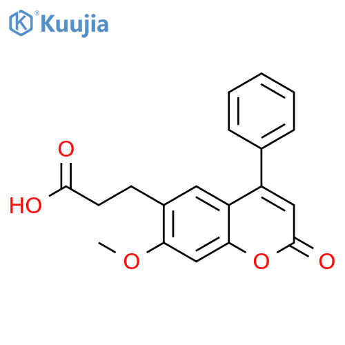 3-(7-methoxy-2-oxo-4-phenyl-2H-chromen-6-yl)propanoic acid structure