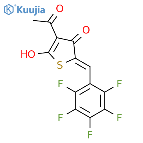 2(5H)-Thiophenone,3-acetyl-4-hydroxy-5-[(2,3,4,5,6-pentafluorophenyl)methylene]- structure