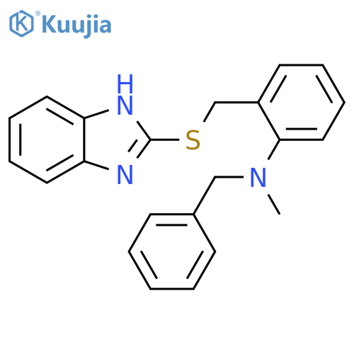Benzenemethanamine,N-[2-[(1H-benzimidazol-2-ylthio)methyl]phenyl]-N-methyl- structure