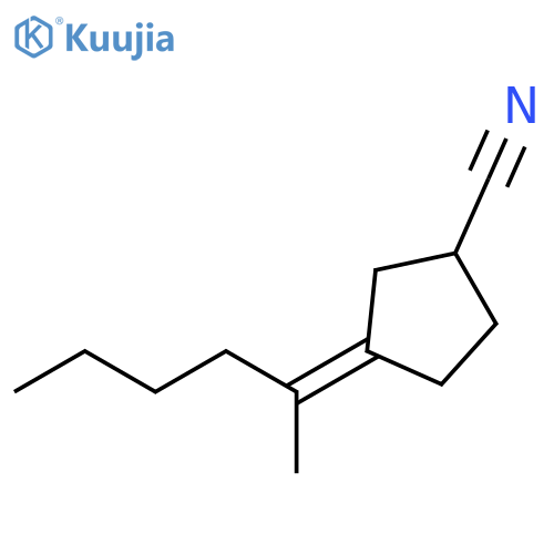 Cyclopentanecarbonitrile, 3-(1-methylpentylidene)-, (Z)- structure