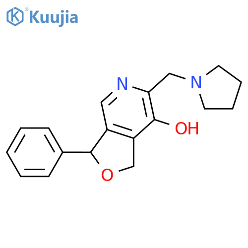 Furo[3,4-c]pyridin-7-ol, 1,3-dihydro-3-phenyl-6-(1-pyrrolidinylmethyl)- structure