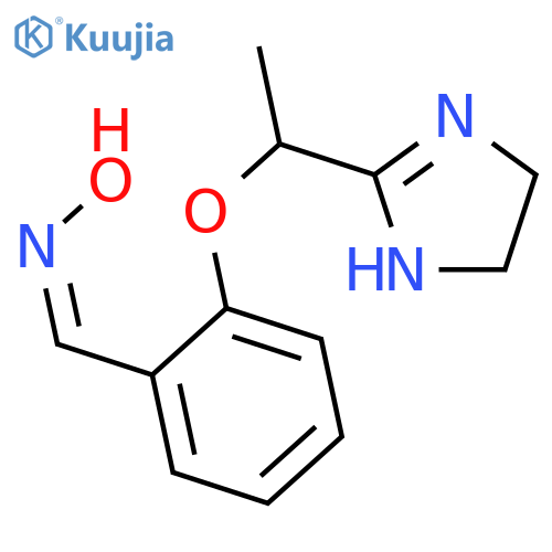 (E)-2-(1-(4,5-Dihydro-1H-imidazol-2-yl)ethoxy)benzaldehyde oxime structure